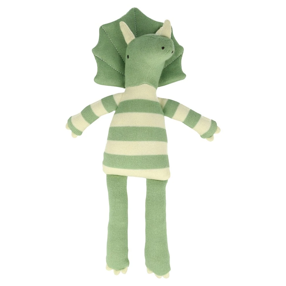 KNITTED TRICERATOPS ORGANIC TOY