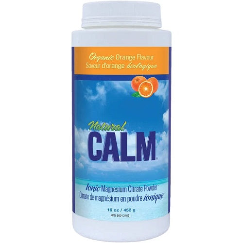 Natural Calm Ionic Magnesium Citrate Powder Organic Orange Flavour 452g