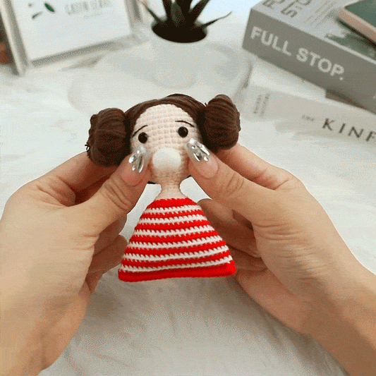 Custom Crochet Doll Keychain Personalized Bubble Blowing Doll Gifts Handwoven Mini Dolls