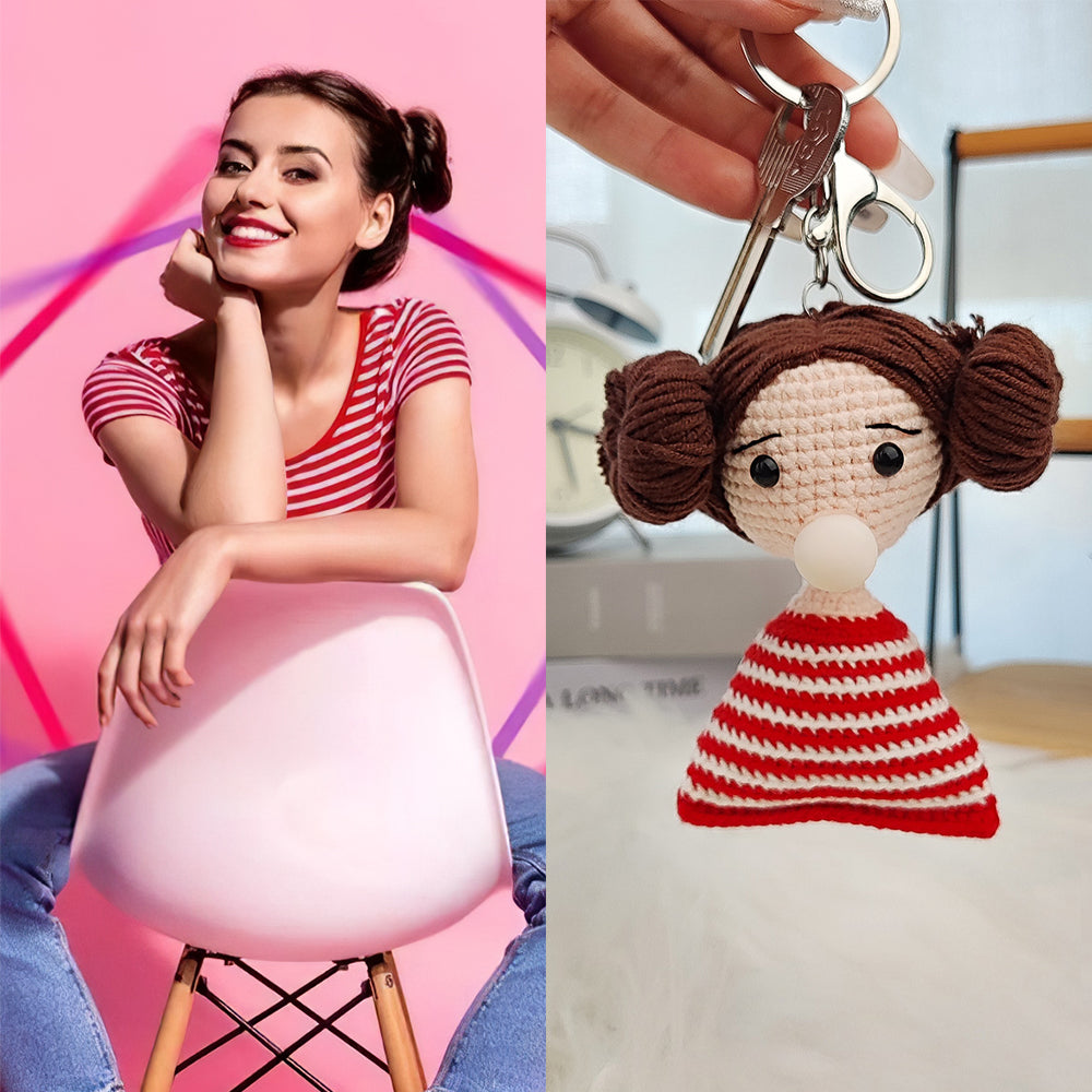 Custom Crochet Doll Keychain Personalized Gifts Handwoven Mini Dolls