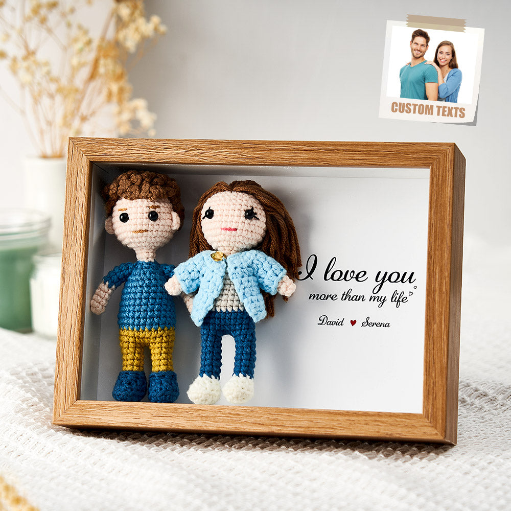 Full Body Custom Crochet Dolls Handmade Mini Look alike Dolls Personalized Name Photo Frame