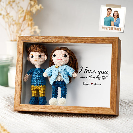 Full Body Custom Crochet Dolls Handmade Mini Look alike Dolls Personalized Name Photo Frame
