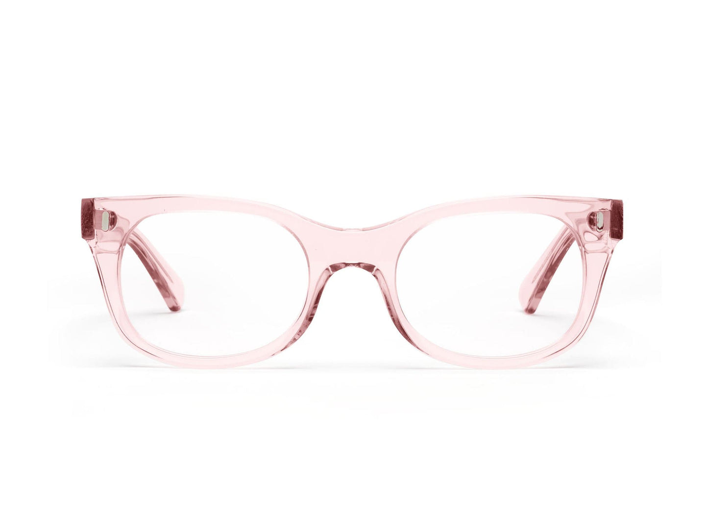Bixby Reading Glasses Eyeglasses Caddis 0.0 Polished Clear Pink