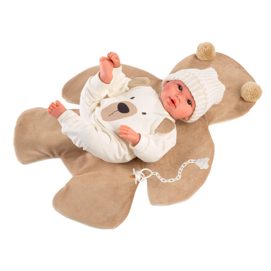 Newborn Doll Carlos with Bear Blanket