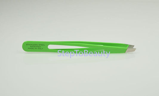 Ultra Aero Tweeze Stainless Steel - Neon Green Slant Tip