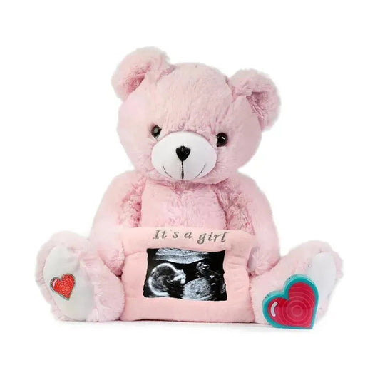 My Baby's Heartbeat Bear Gender Reveal Bear Pink