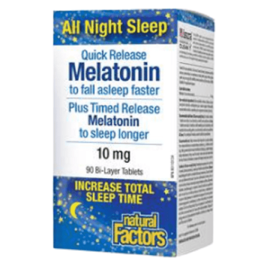 Natural Factors All Night Sleep Quick Release Melatonin 10mg 90 Tablets