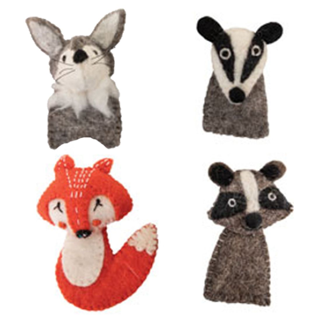 Felted Woodland Finger Puppets - 4 Piece Set
